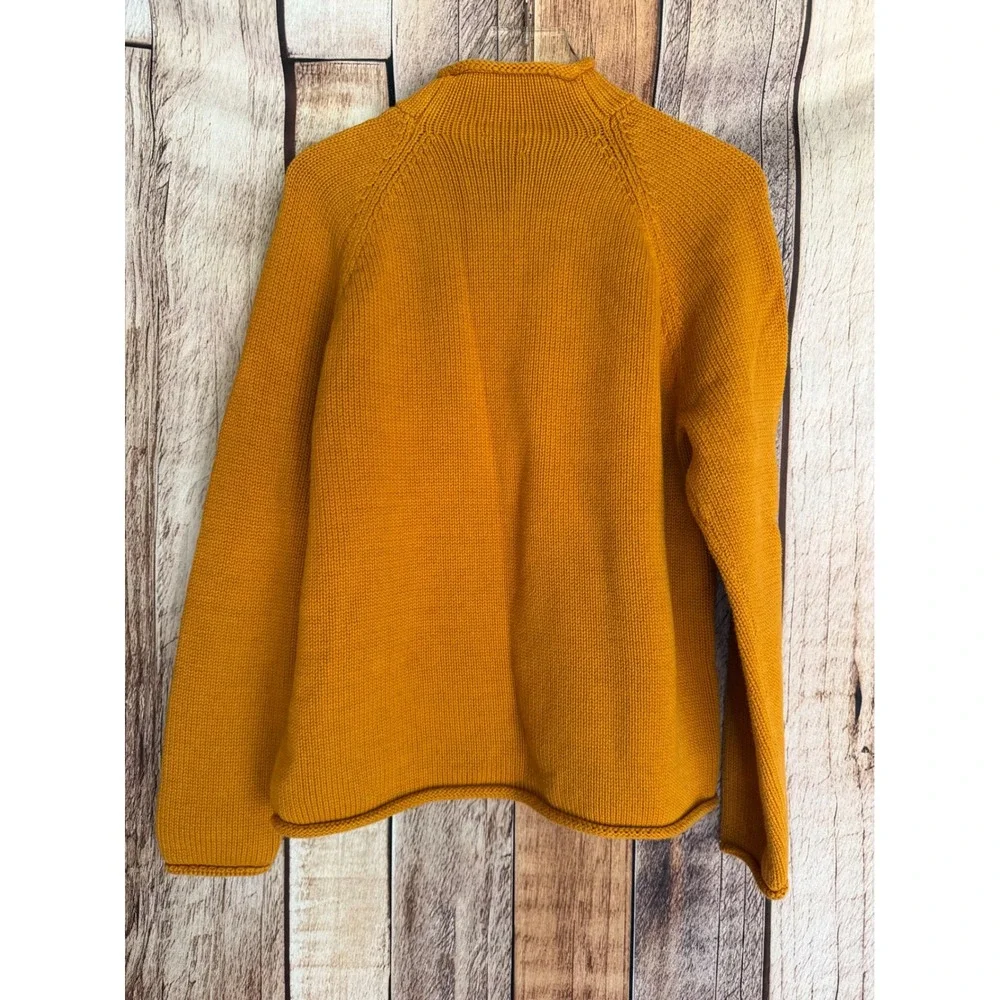J.Crew 1988 Rollneck Cotton Sweater Retro Throwback Mustard Yellow Mens Medium